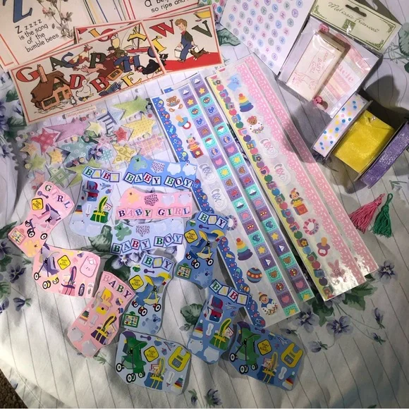 Vintage Baby Shower Scrapbook and Card Making Kit - Picture 4 of 7